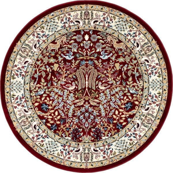 Astoria Grand Jackson Floral Area Rug in Burgundy & Reviews Wayfair